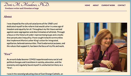 image of website on desktop